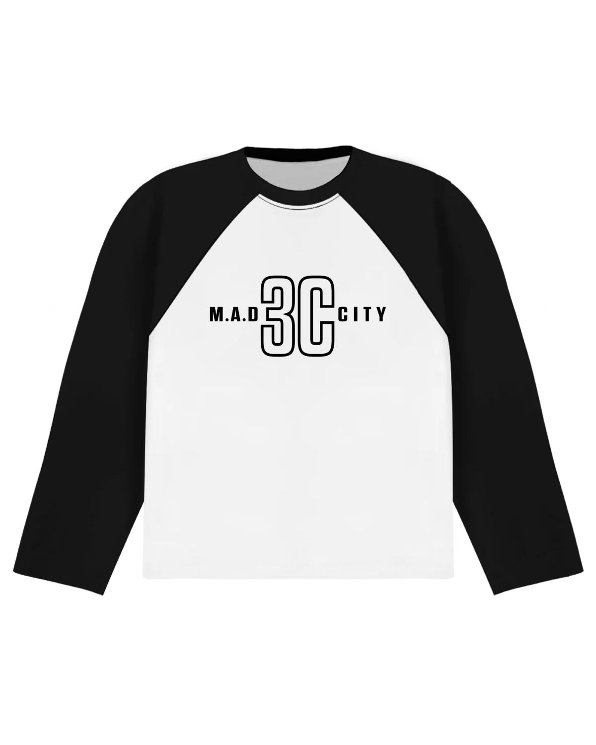 3C RAGLAN LONGSLEEVE (WHITE-BLACK)