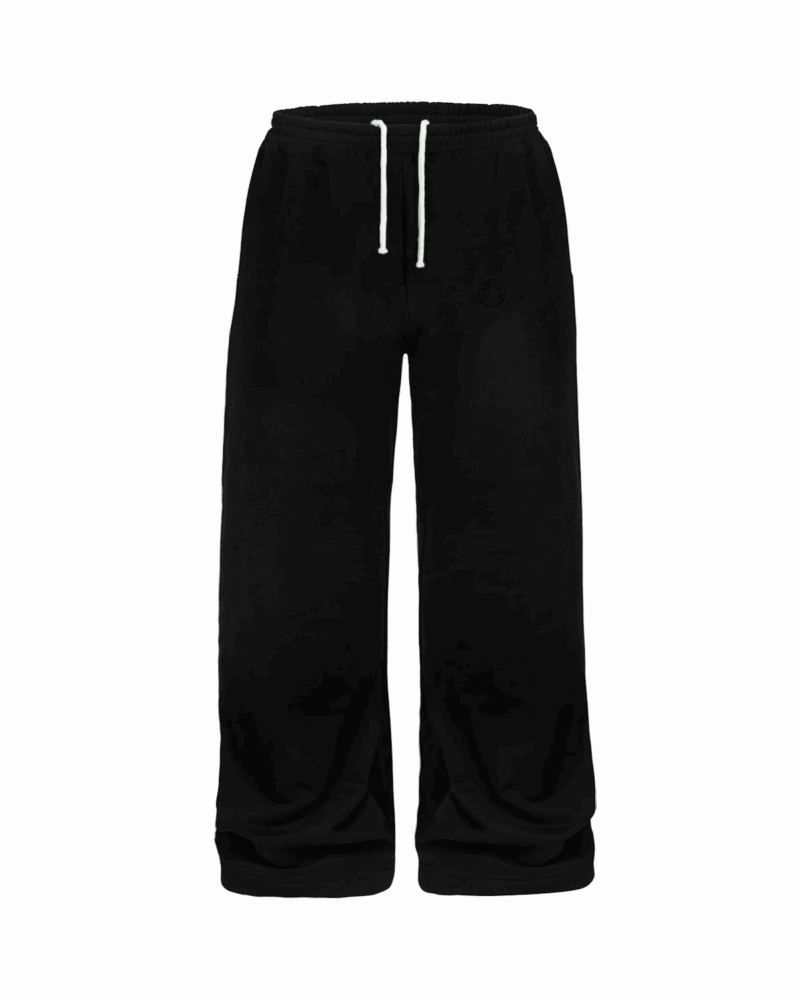 WIDE LEG SWEATPANTS (BLACK)