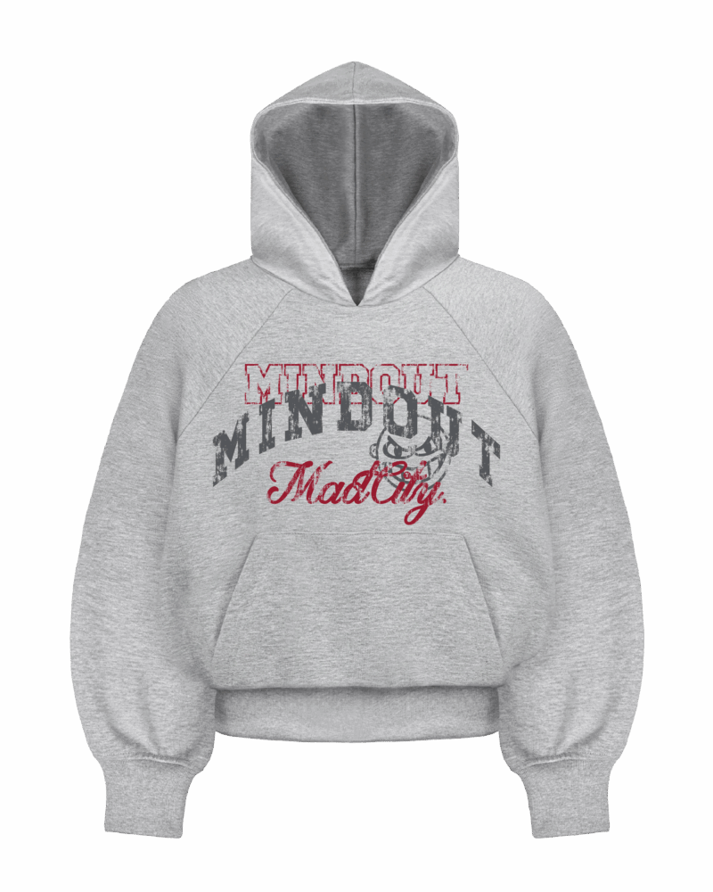 UNIVERSITY RAGLAN HOODIE (GREY)