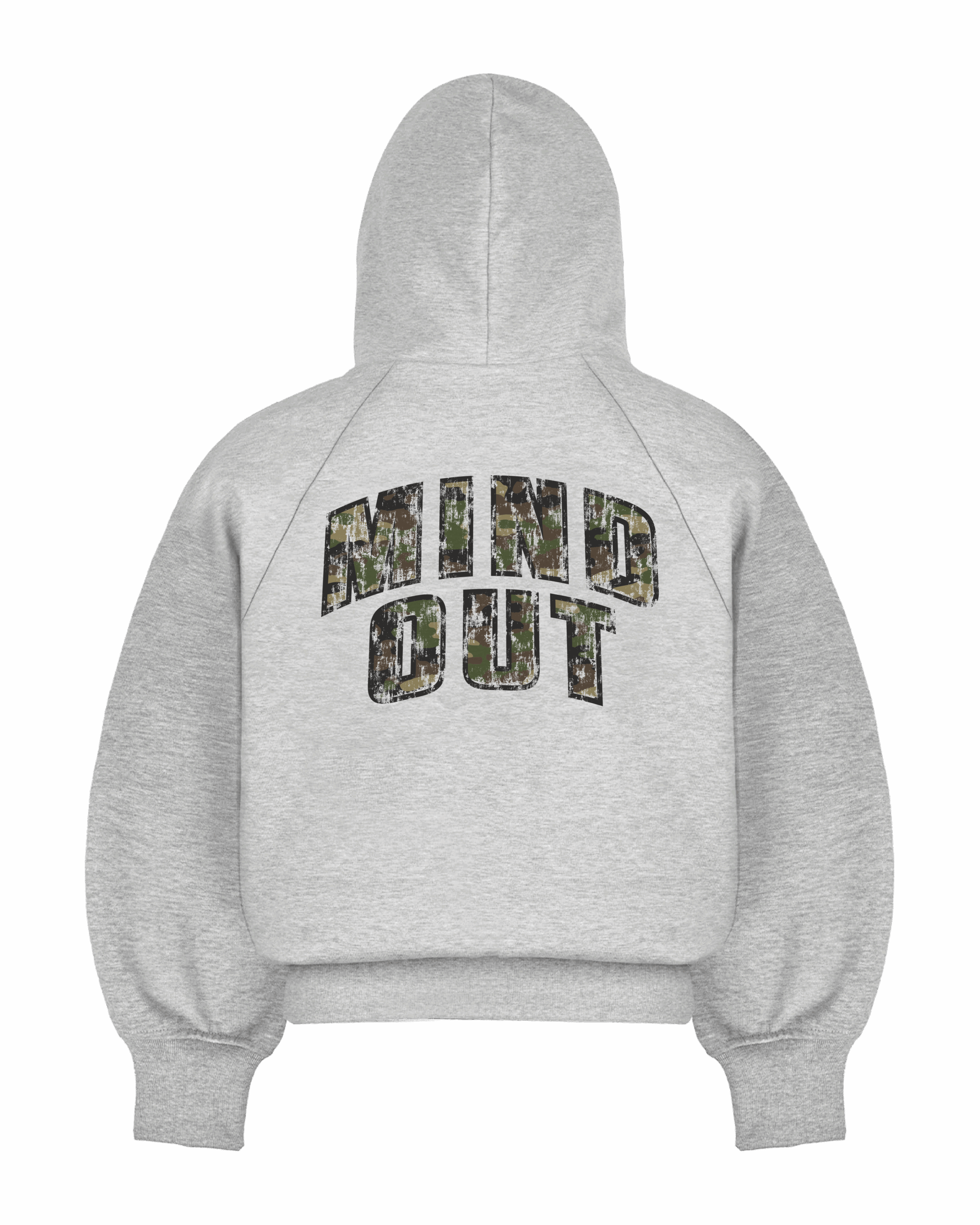 CAMO LOGO DOUBLE ZIP HOODIE (GREY) - Image 2