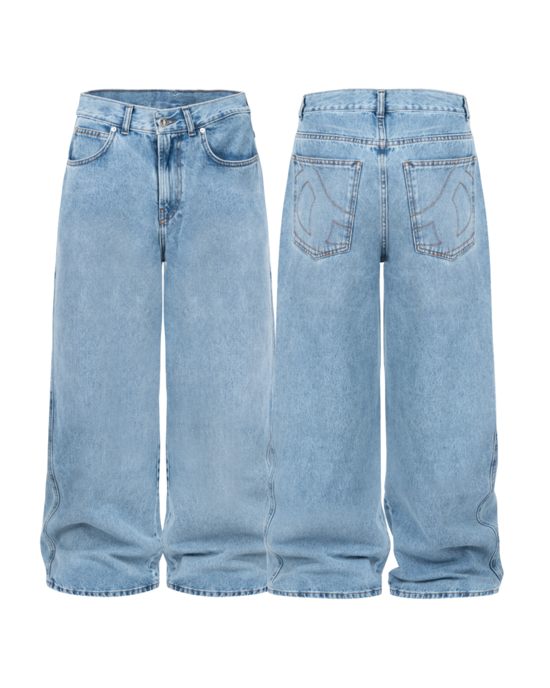 BAGGY DENIM JEANS (WASHED BLUE)