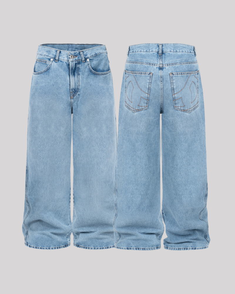 BAGGY DENIM JEANS (WASHED BLUE)