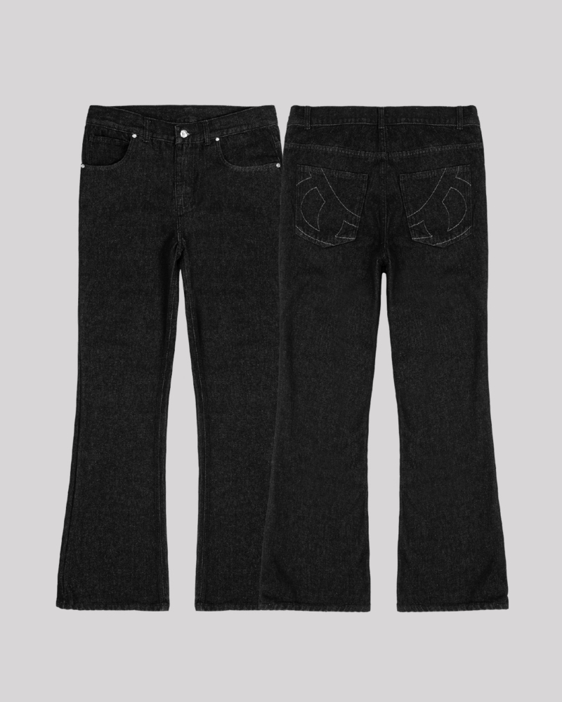 BOOTCUT DENIM JEANS [BLACK]