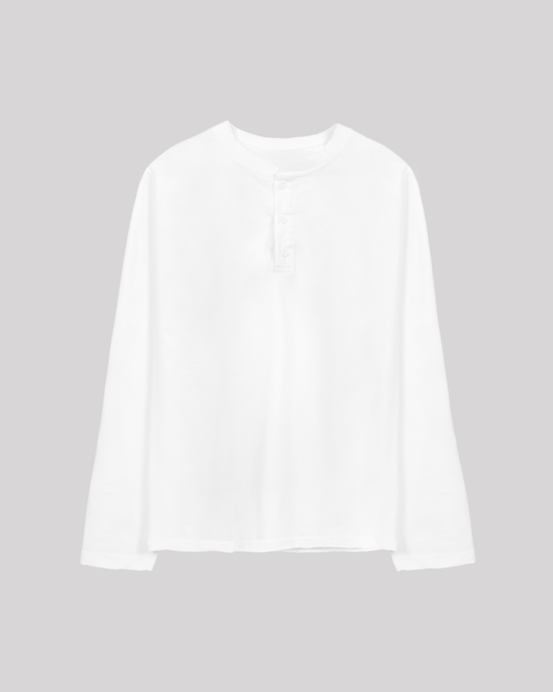 HENLEY RAW LONGSLEEVE [WHITE]