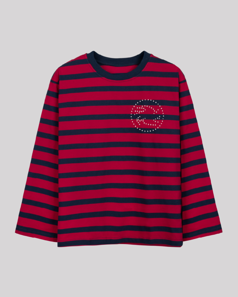 EMBLEM STRIPE LONGSLEEVE (RED-NAVY)
